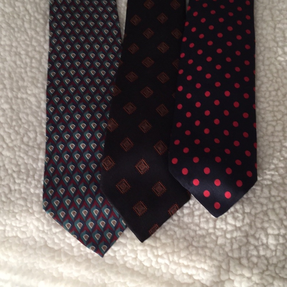 Men’s 100% Multi-Colored Silk Ties (Set of 3)